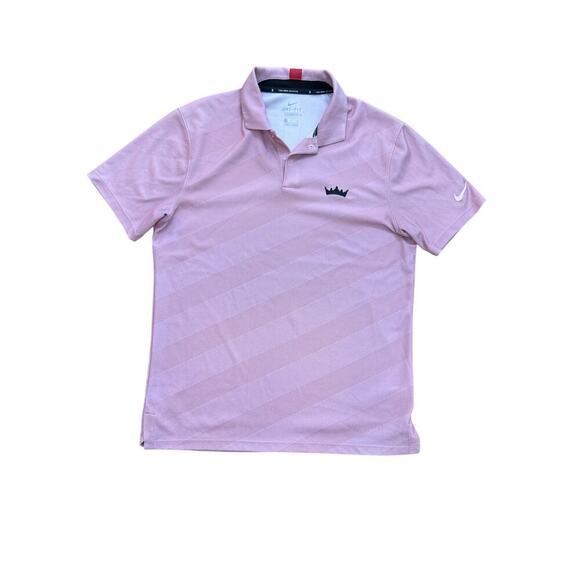 Nike Dri-Fit Pink Tiger Woods Standard Fit Short Sleeves Polo Shirt Size Medium - Picture 1 of 7